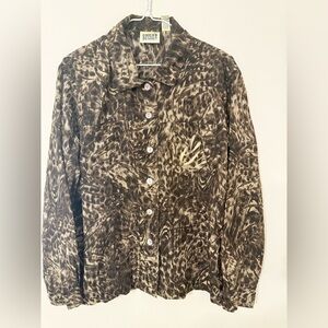 Chico's Brown Patterned Jean Jacket